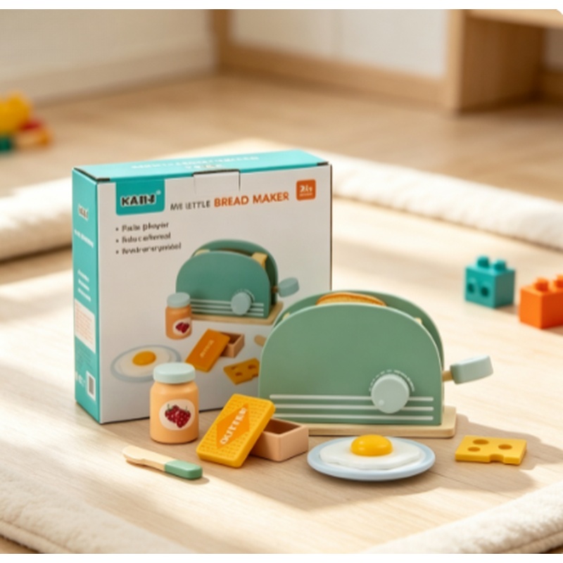 Wooden Simulation Toaster Toy  - Kitchen Appliances For Kids 评论和价格