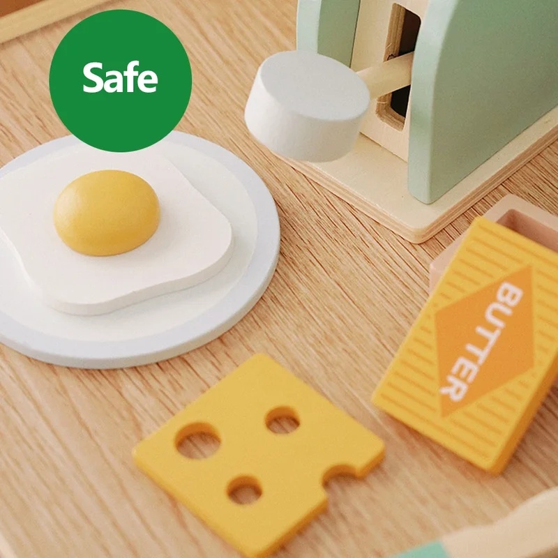 Wooden Simulation Toaster Toy  - Kitchen Appliances For Kids 评论和价格