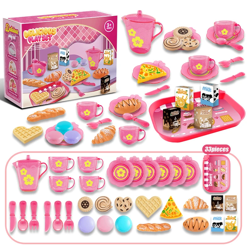 Toy Tea Set For Little Girls T - Kitchen Appliances For Kids 评论和价格